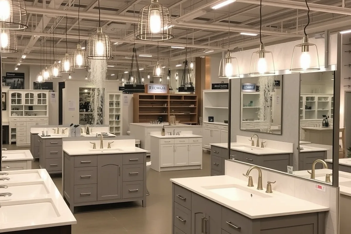 Ferguson Home review showroom scene with lit pendant lights