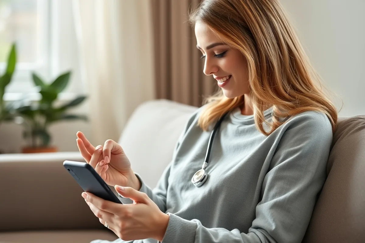 Nurx review: using the Nurx telehealth app on a phone at home